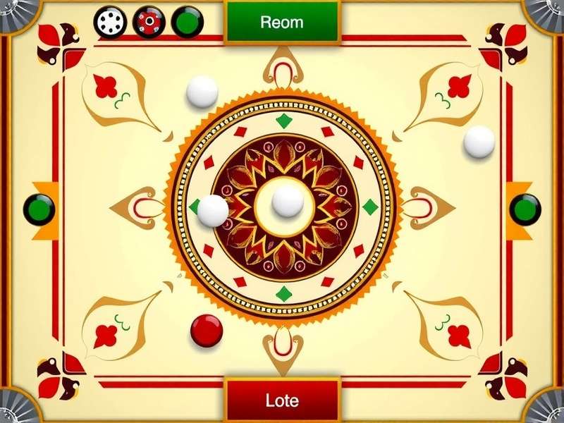 Carrom board layout and pieces